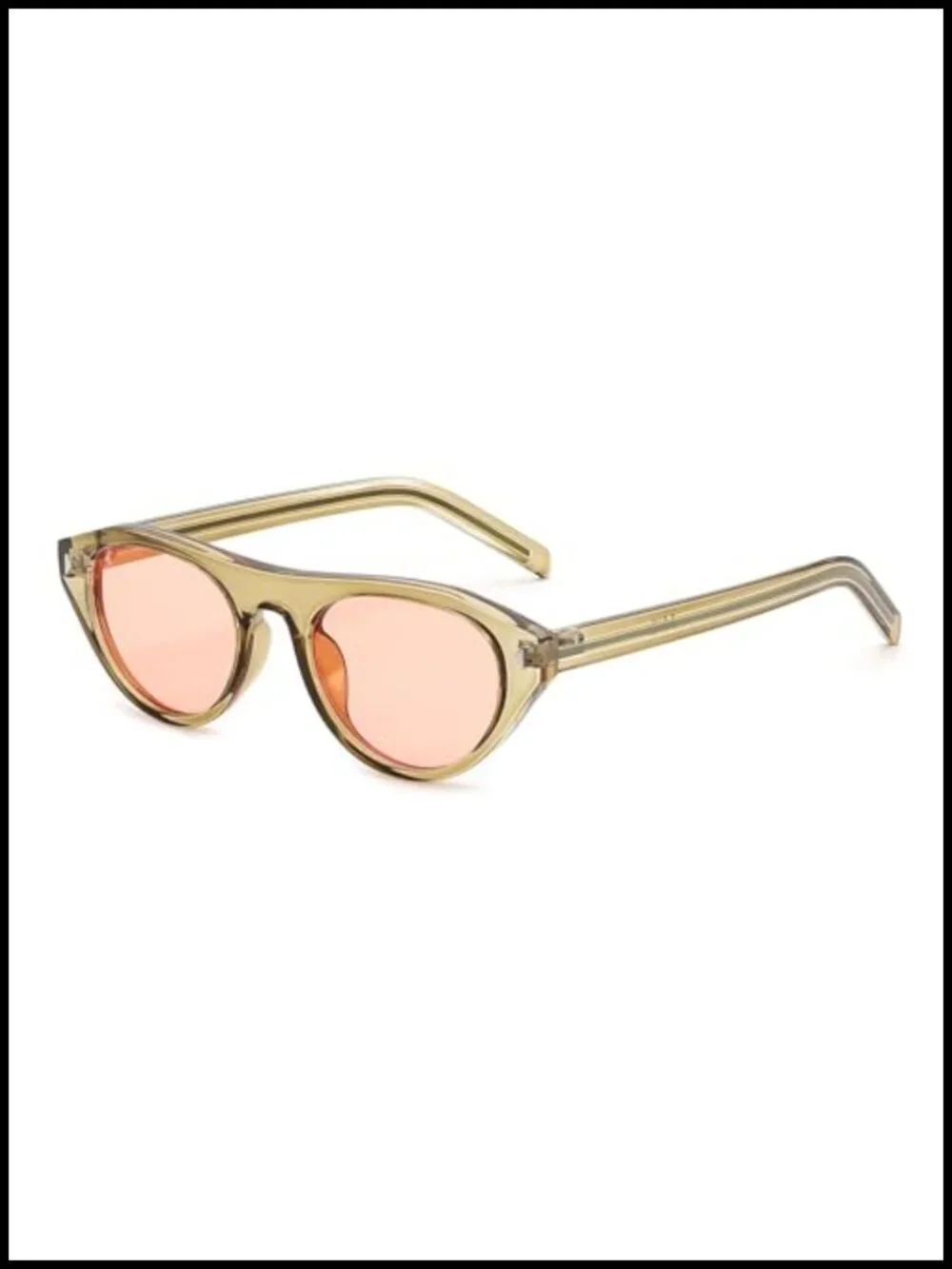 Retro Oval Cat Eye Sunglasses UV400 Protection Full Frame Plastic